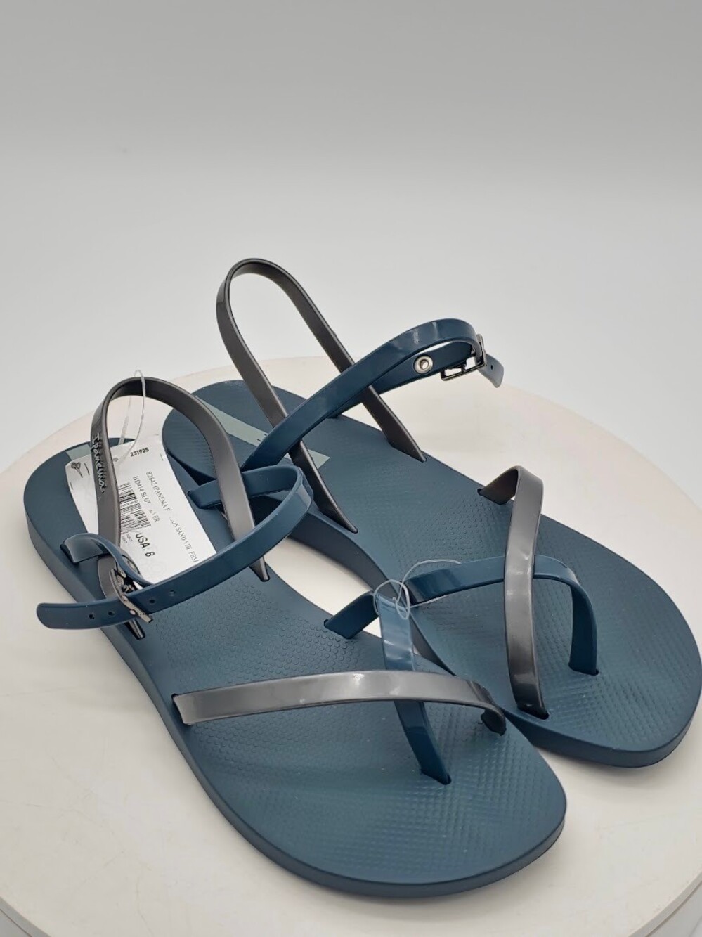 Ipanema Fashion Sand VIII Blue Silver Sandals Women 8 Strappy Ankle Strap NEW